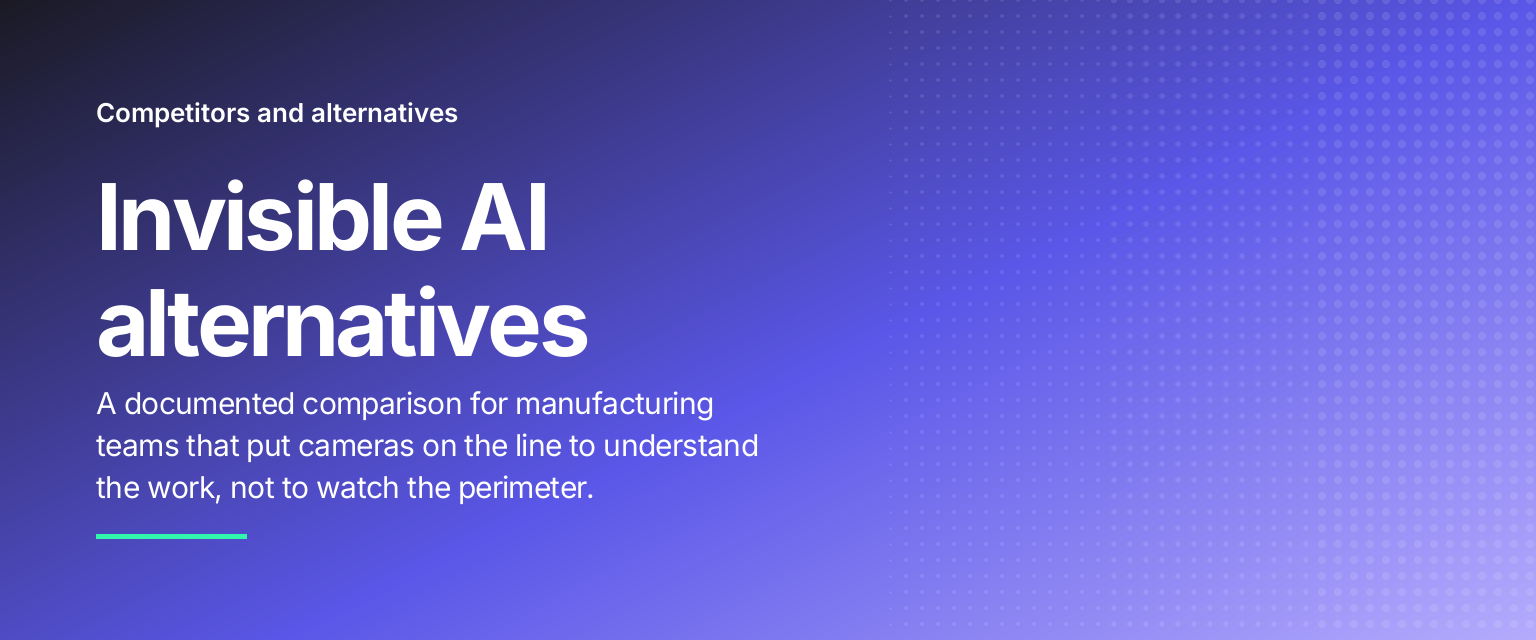 Invisible AI alternatives: A documented comparison for manufacturing teams that put cameras on the line to understand the work, not to watch the perimeter