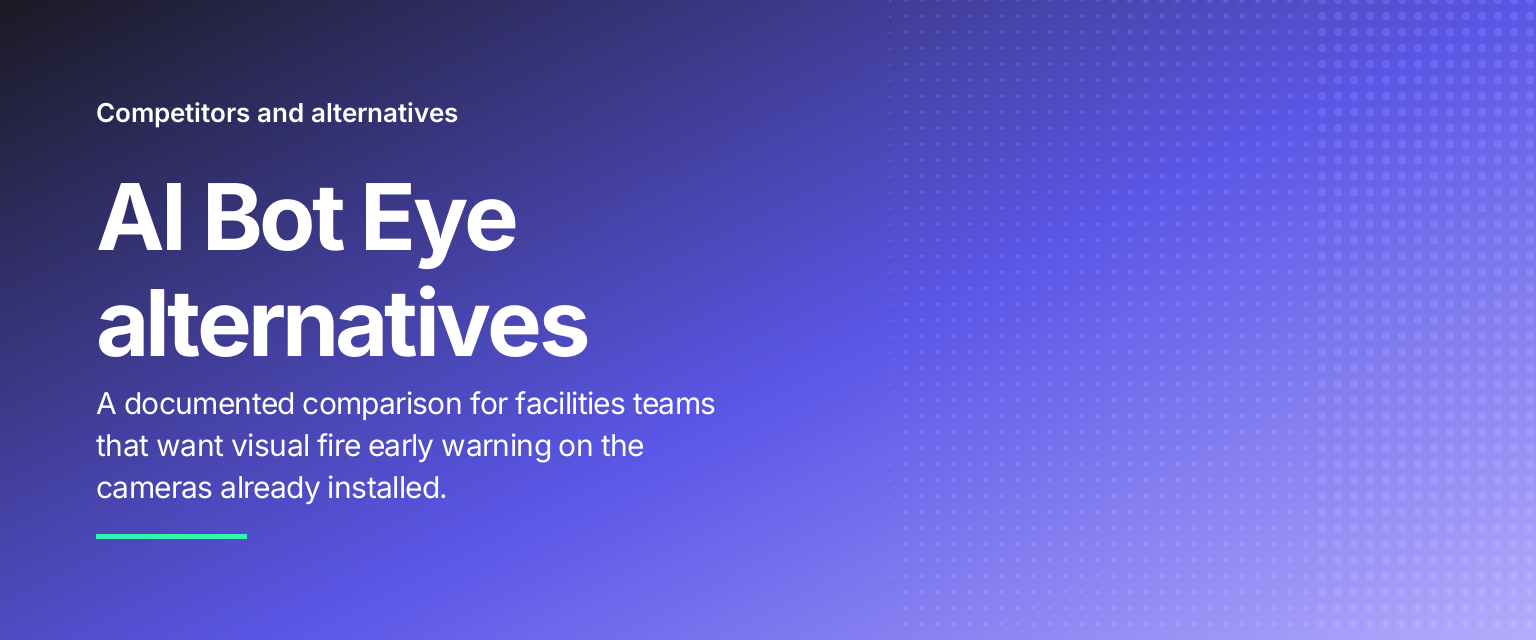 AI Bot Eye alternatives: A documented comparison for facilities teams that want visual fire early warning on the cameras already installed