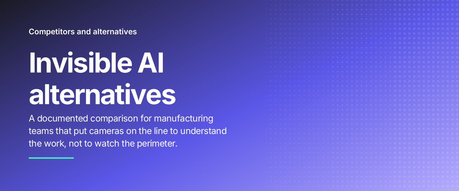 Invisible AI alternatives: A documented comparison for manufacturing teams that put cameras on the line to understand the work, not to watch the perimeter