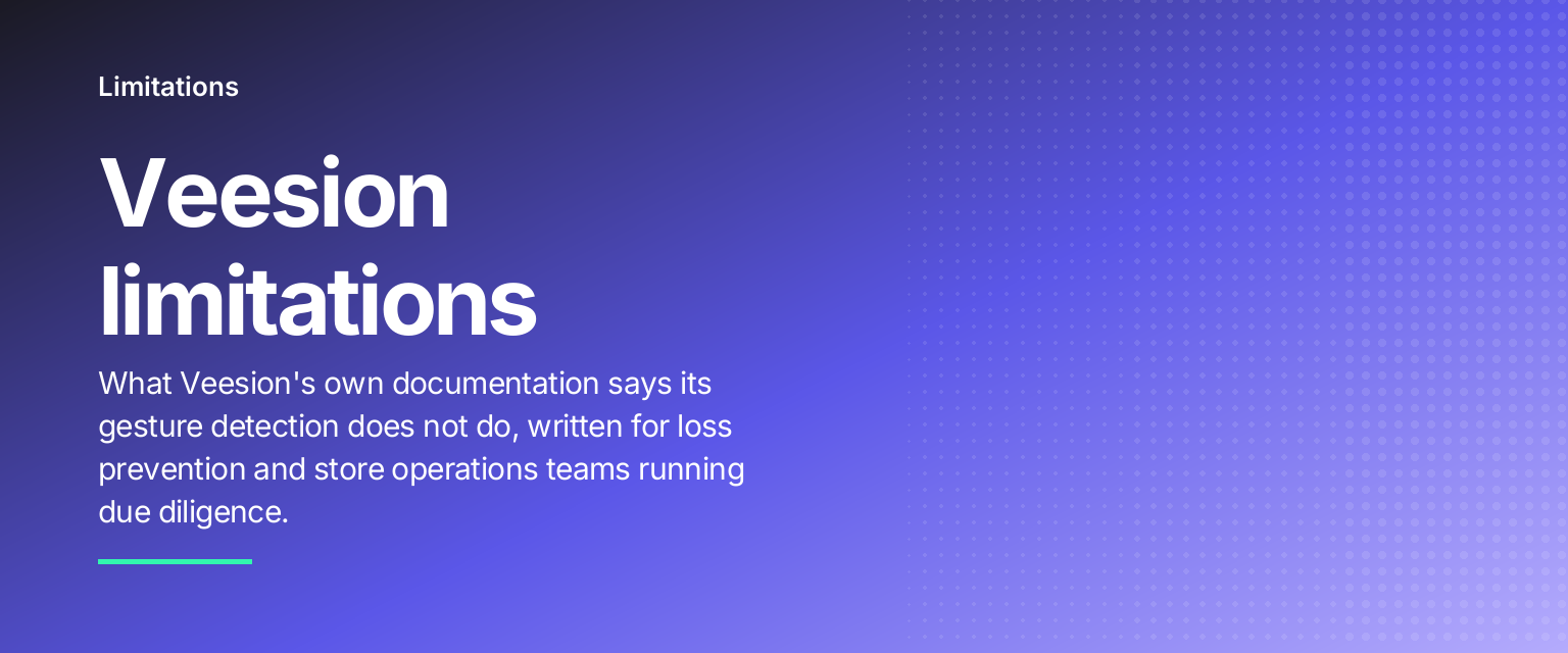 Veesion limitations: What Veesion's own documentation says its gesture detection does not do, written for loss prevention and store operations teams running due diligence