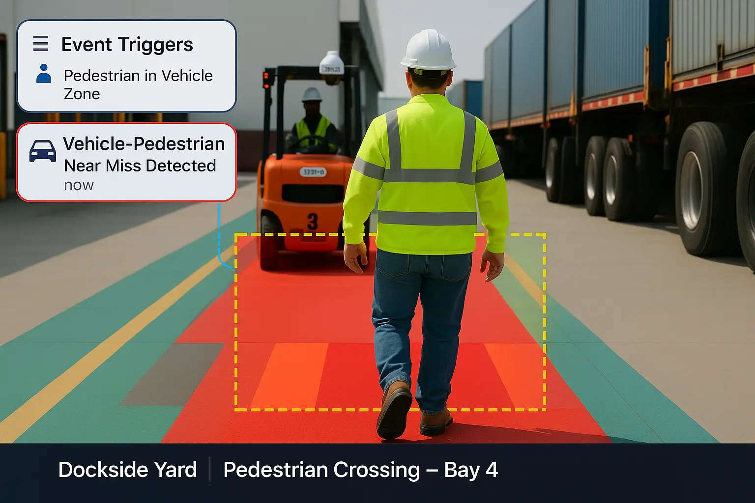 Preventing Vehicle Collisions in Yard and Dock Operations: How AI Video Analytics Proactively Improves Logistics Safety
