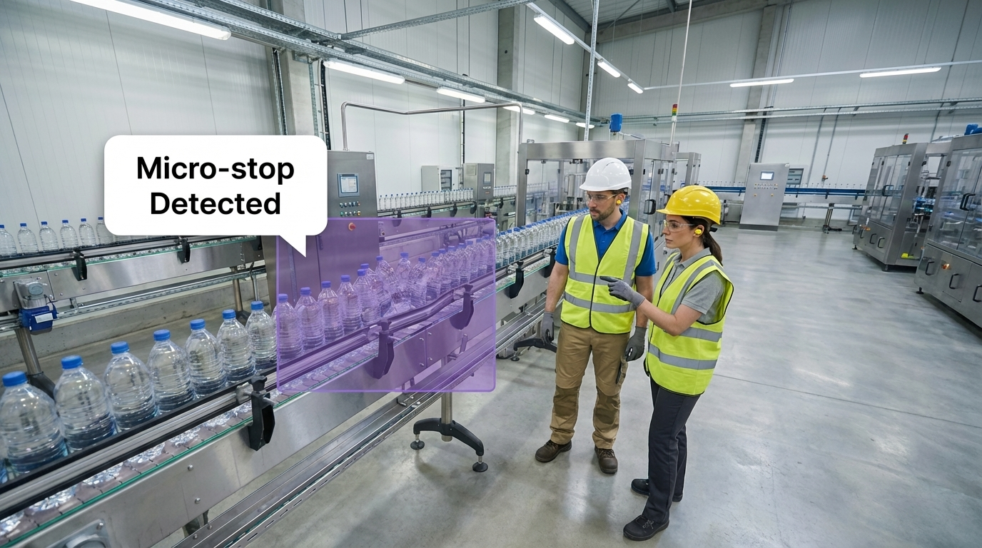 Detecting micro-stops and jams during line changeovers with video AI