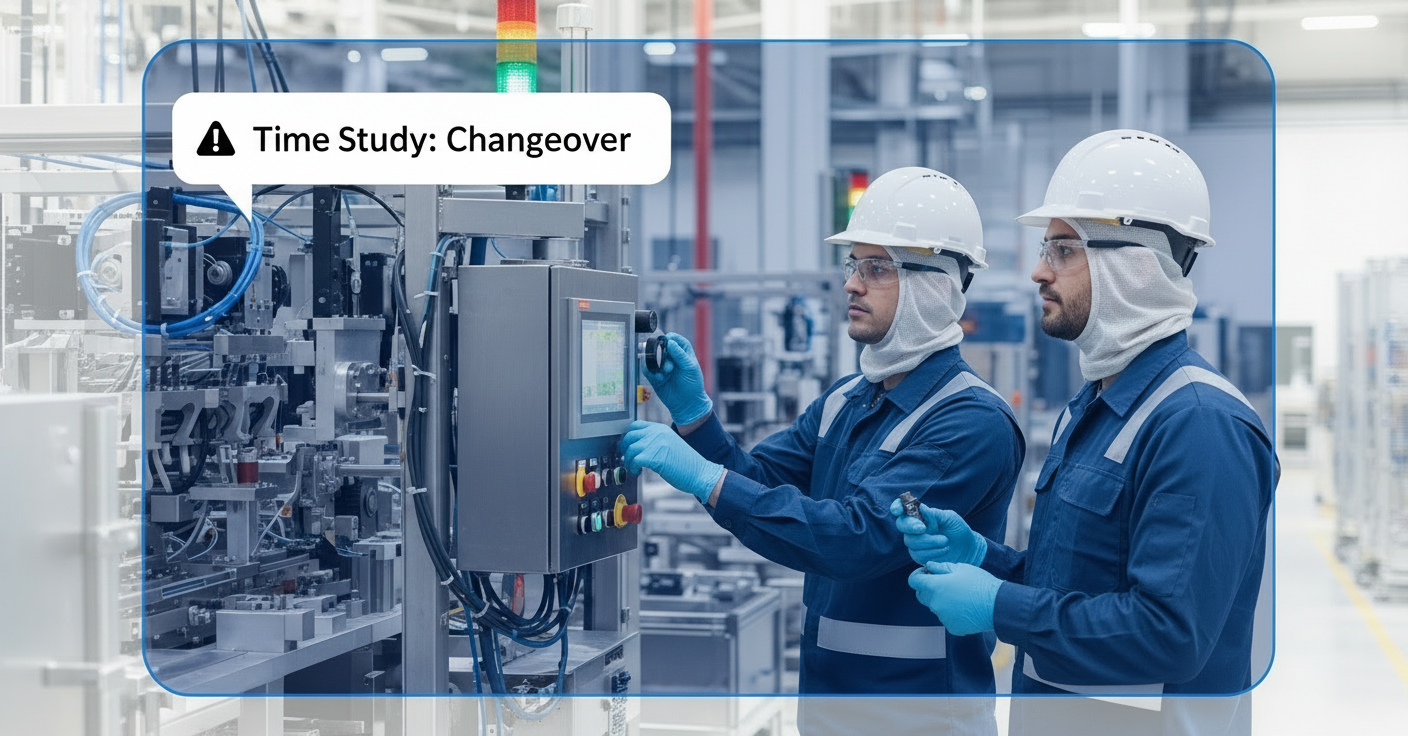 Using video AI for time studies to identify and eliminate changeover bottlenecks