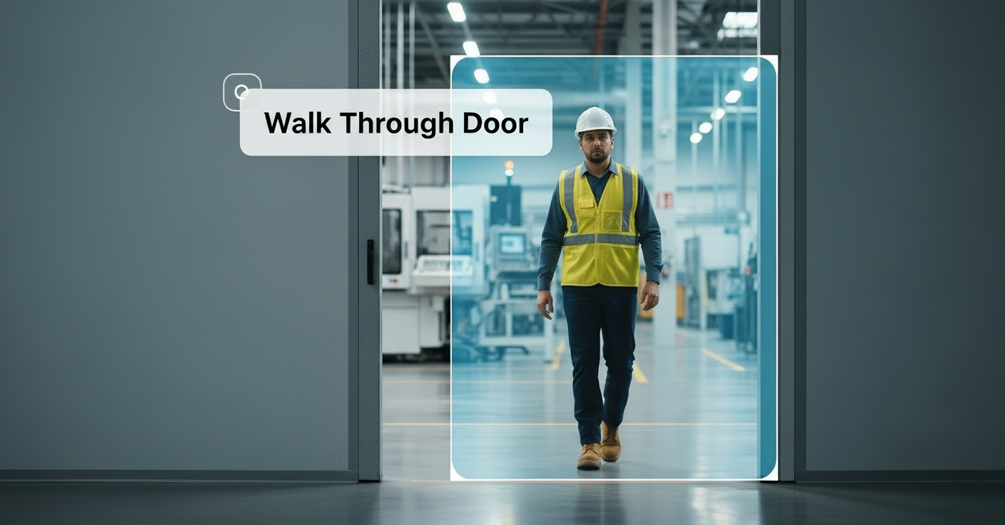 Using 'walk through door' analytics to monitor shift changes and entries