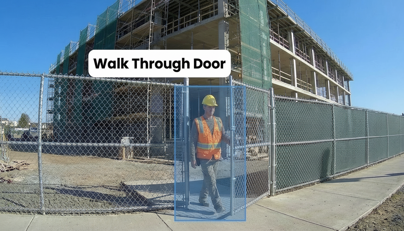 Using 'walk through door' analytics to monitor site entry and exit points