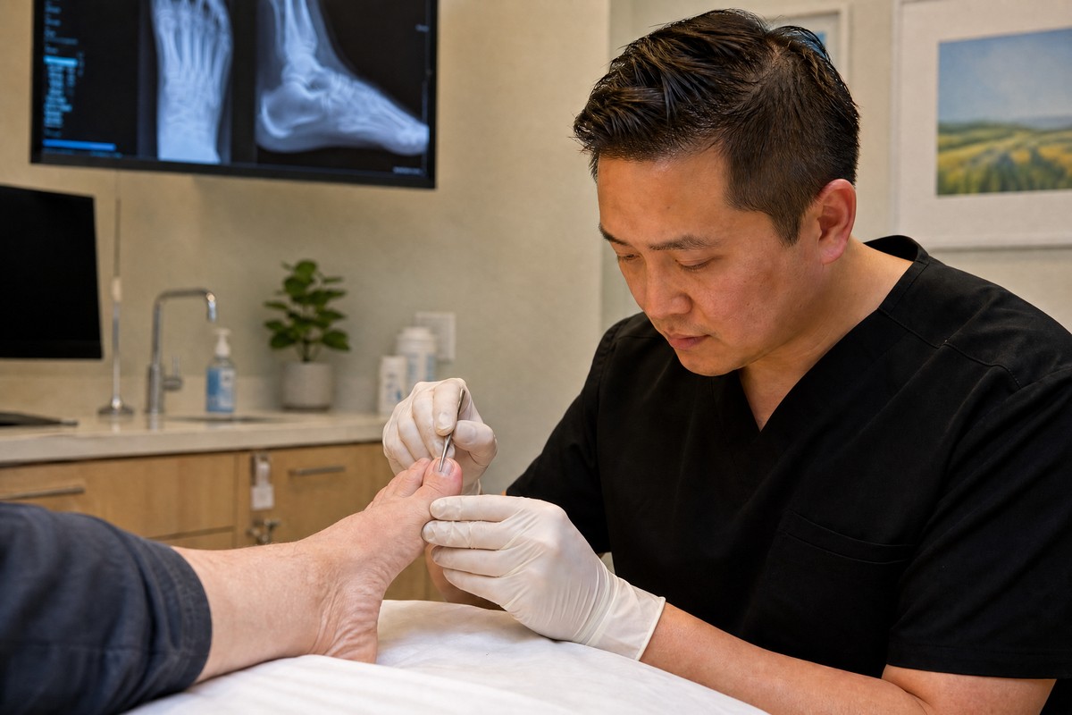 Podiatrist treating an ingrown toenail in San Ramon
