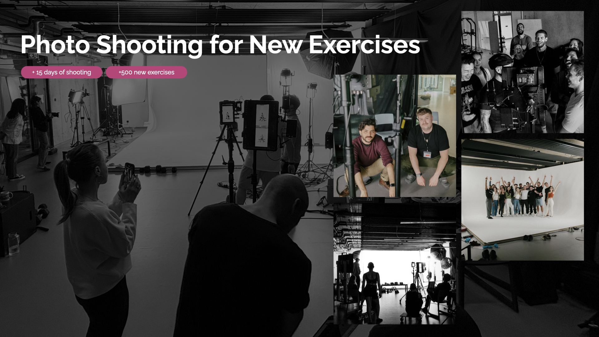 Photo shooting for new exercises — behind the scenes