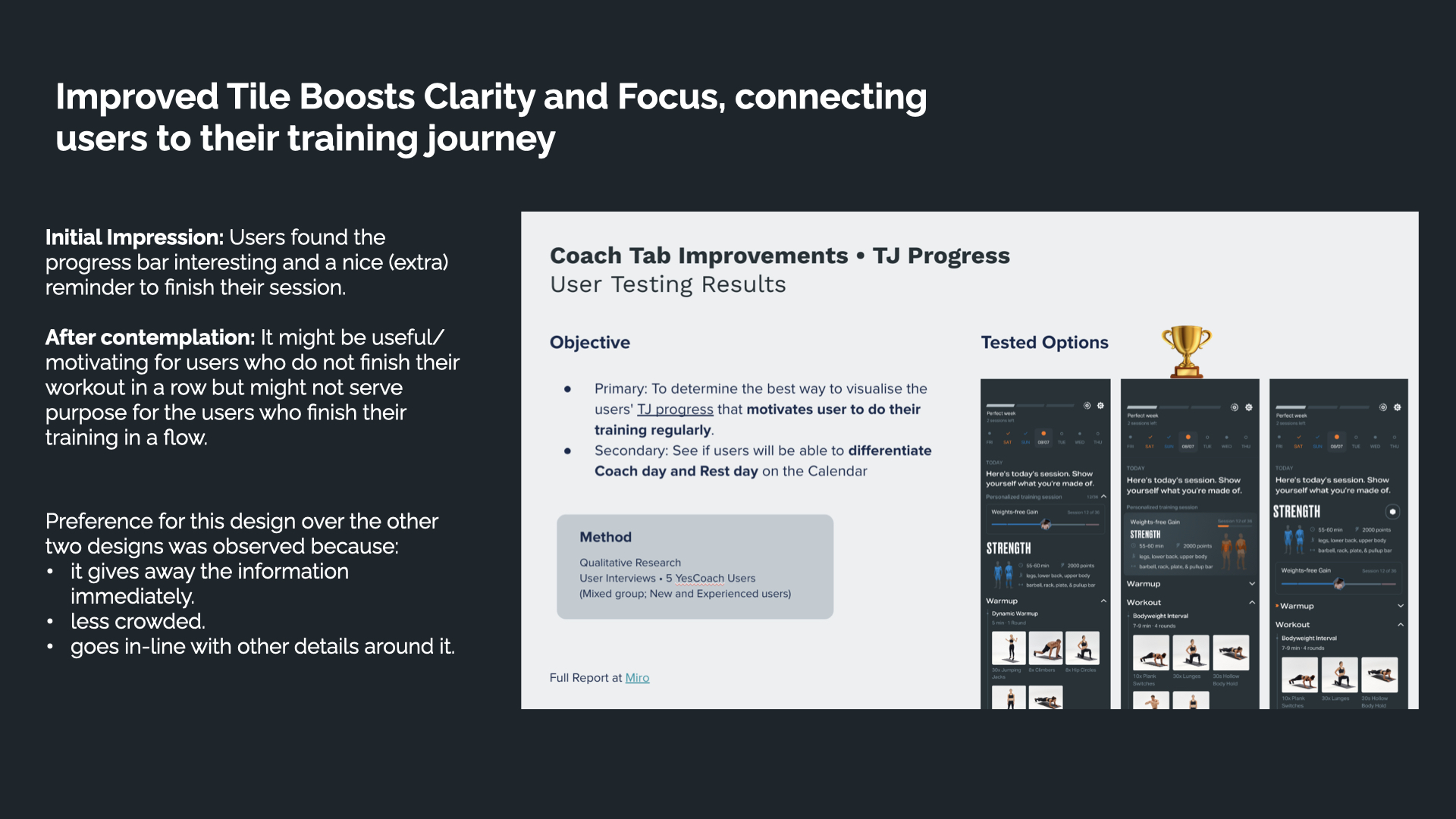TJ Progress tile - user testing results