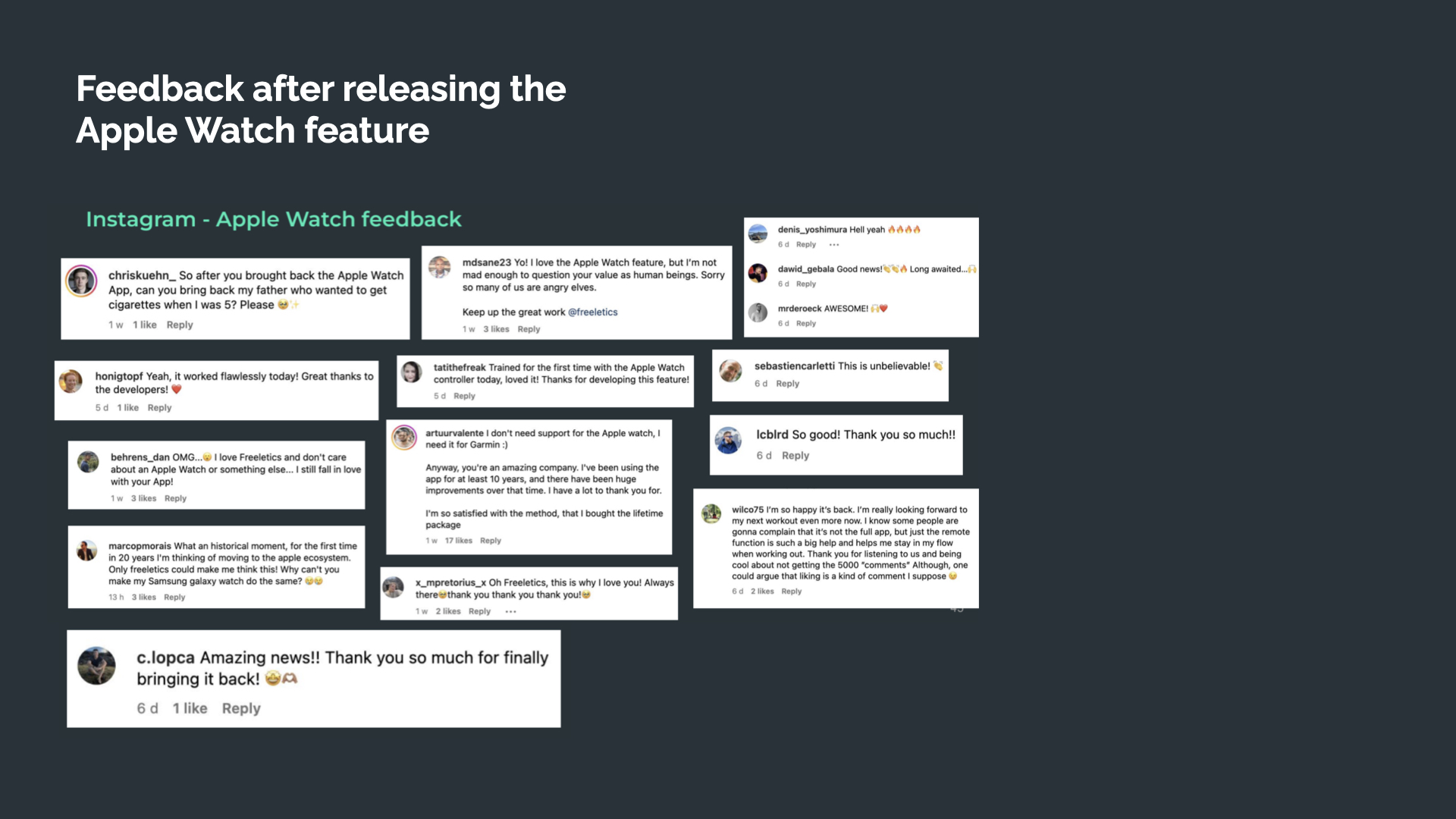Feedback after releasing the Apple Watch feature