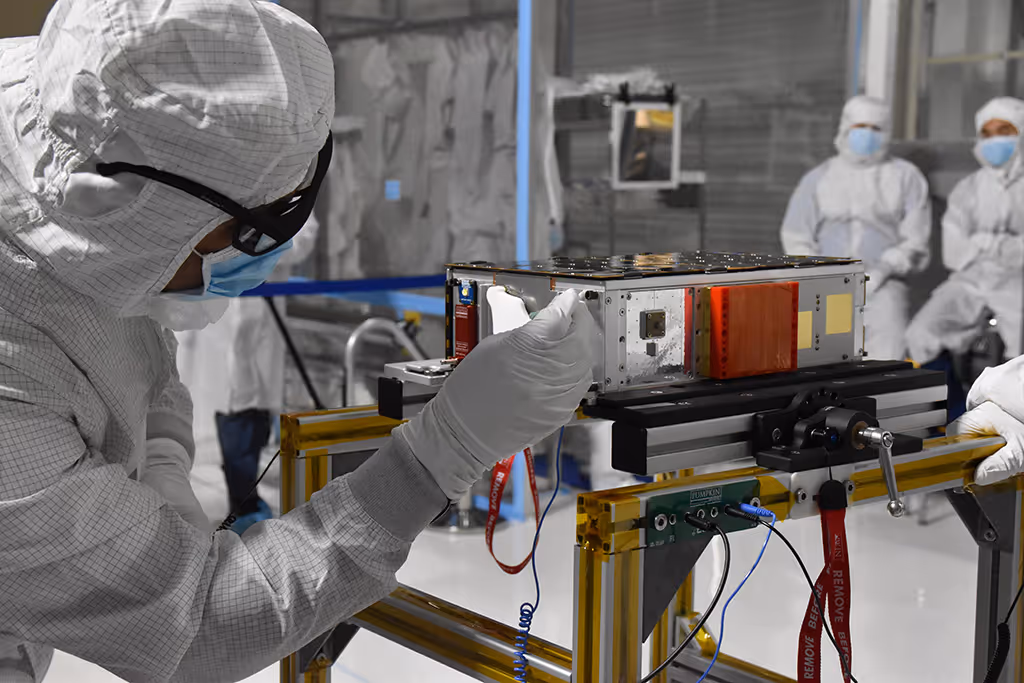 satellite assembly clean room