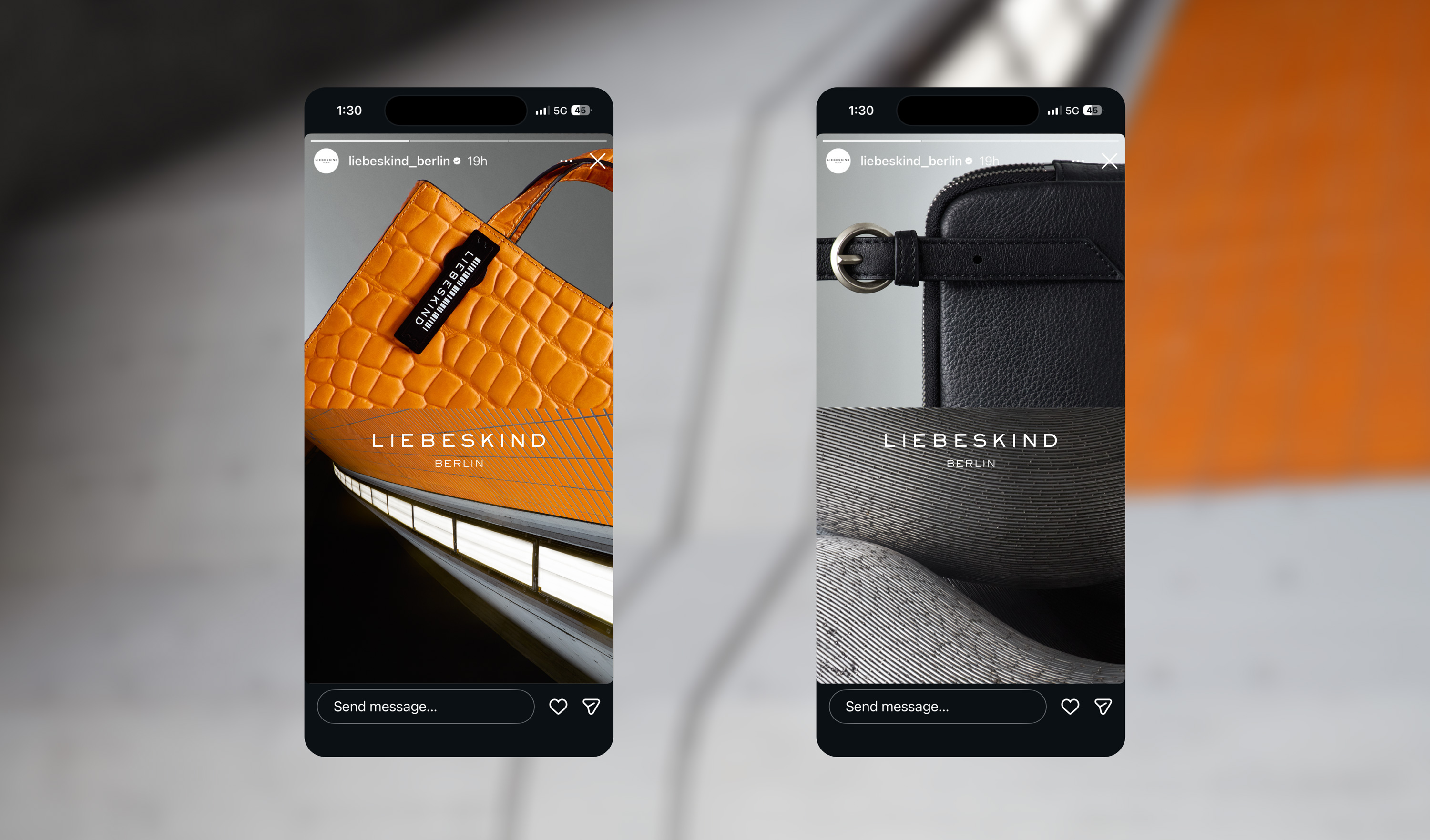 Liebeskind Berlin Noos Campaign key visual displayed on a social media plattform