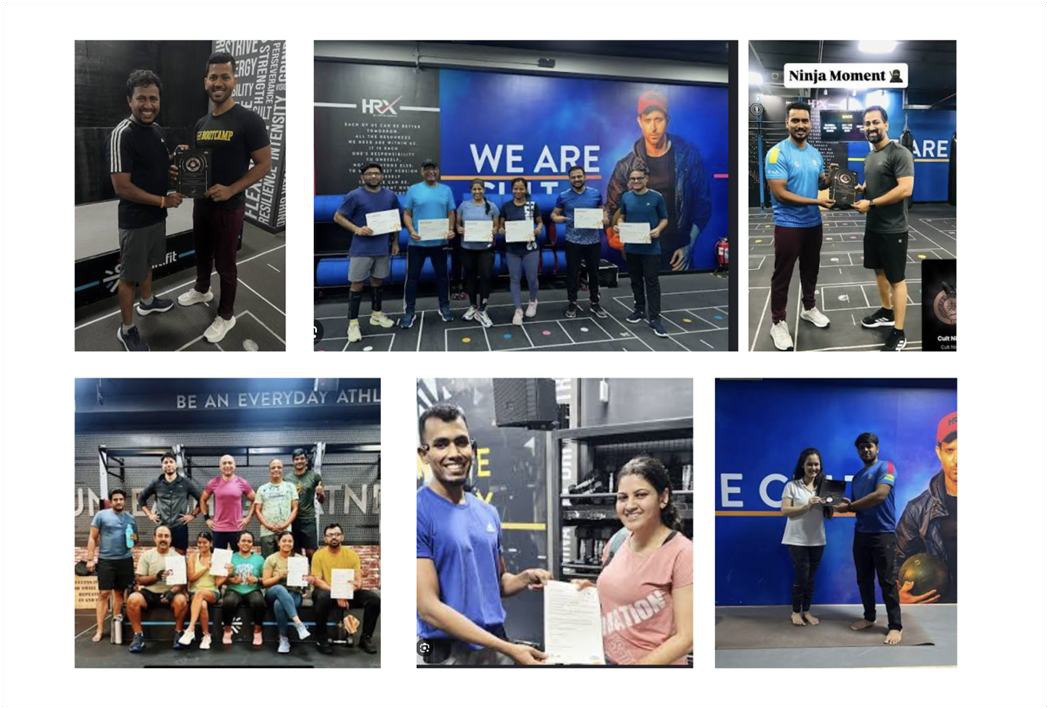 Members being recognised and celebrated as cult Ninjas in their fitness centres