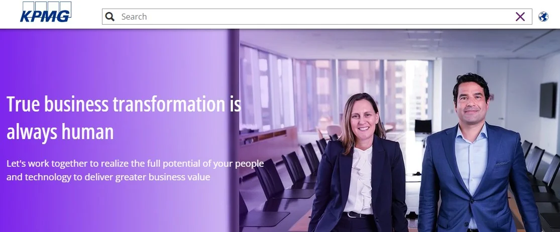 expandable search bar kpmg.com website opened