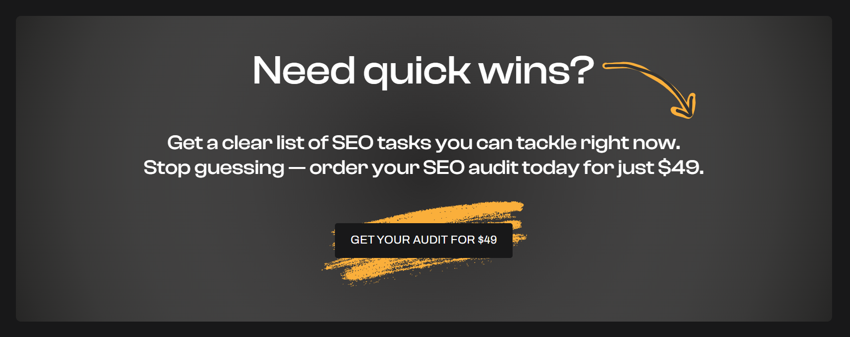 Static CTA on the homepage with link to the new landing page
