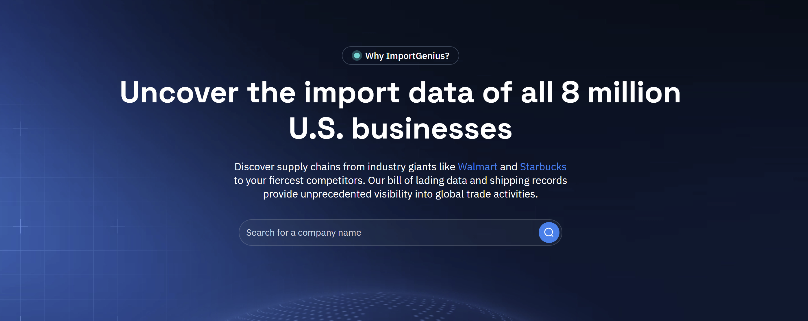 Wy ImportGenius section form the website