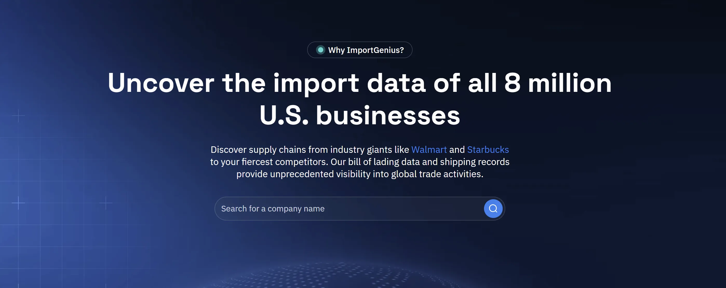 Wy ImportGenius section form the website