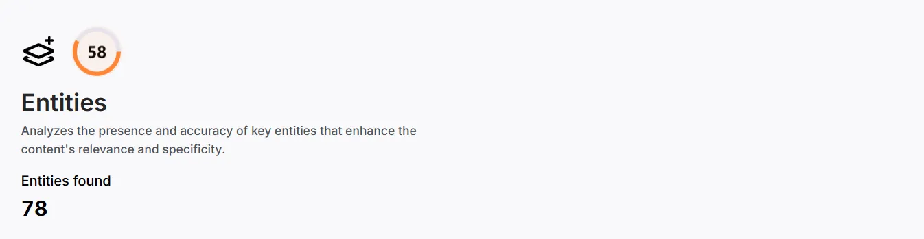 SCHOLAR's grade for Entities metric