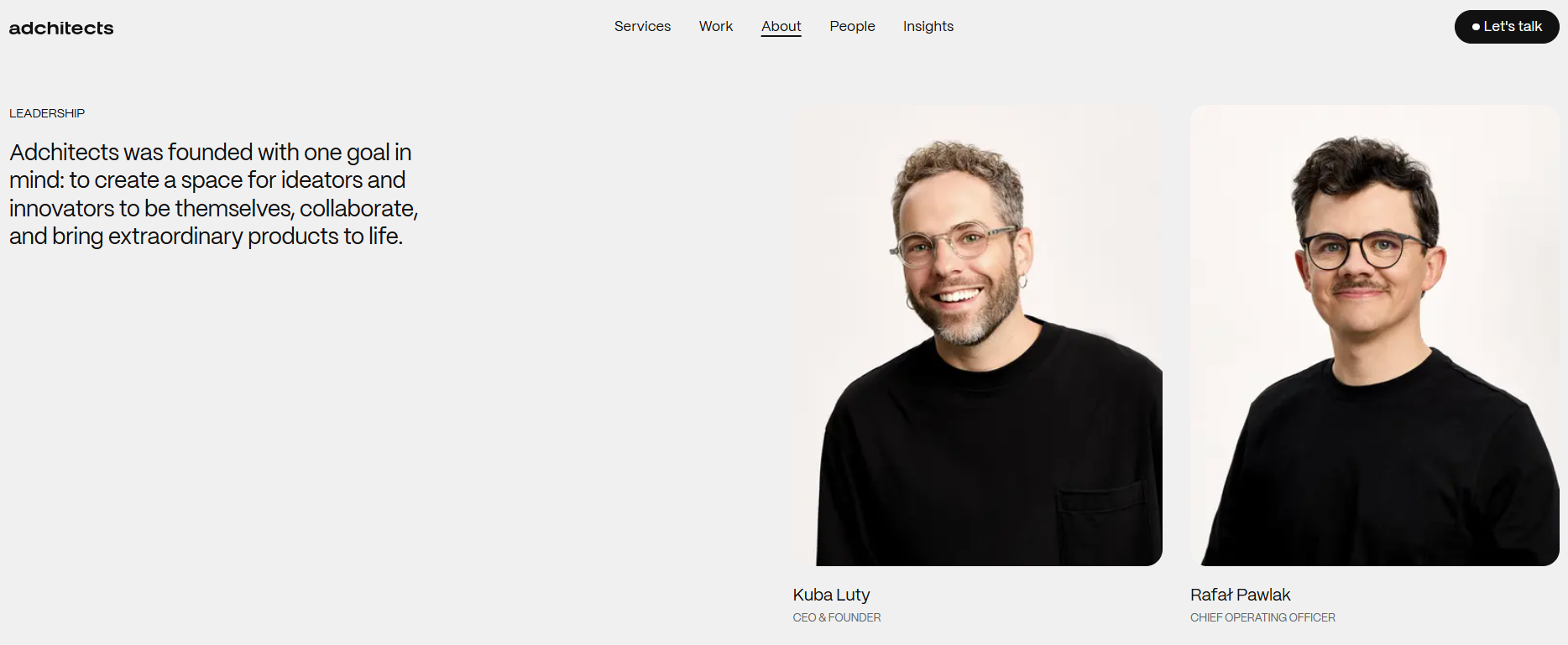 Screenshot from ADChitects team page website
