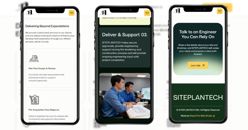 Screenshot from SITEPLANTECH website in mobile