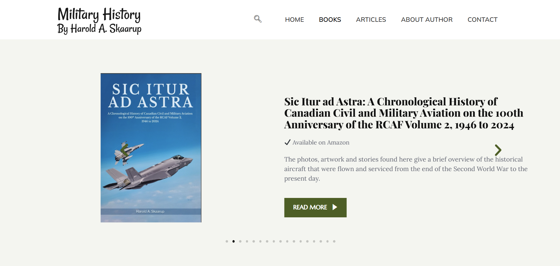 Screenshot from SilverHawkAuthor website