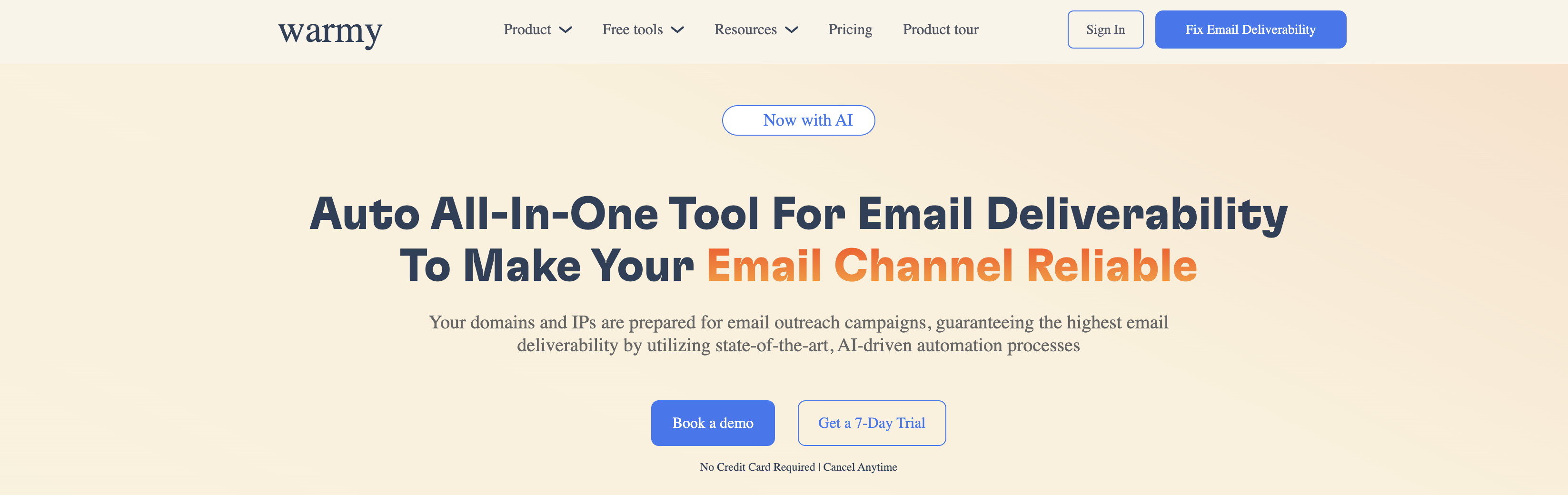 warmy website screenshot