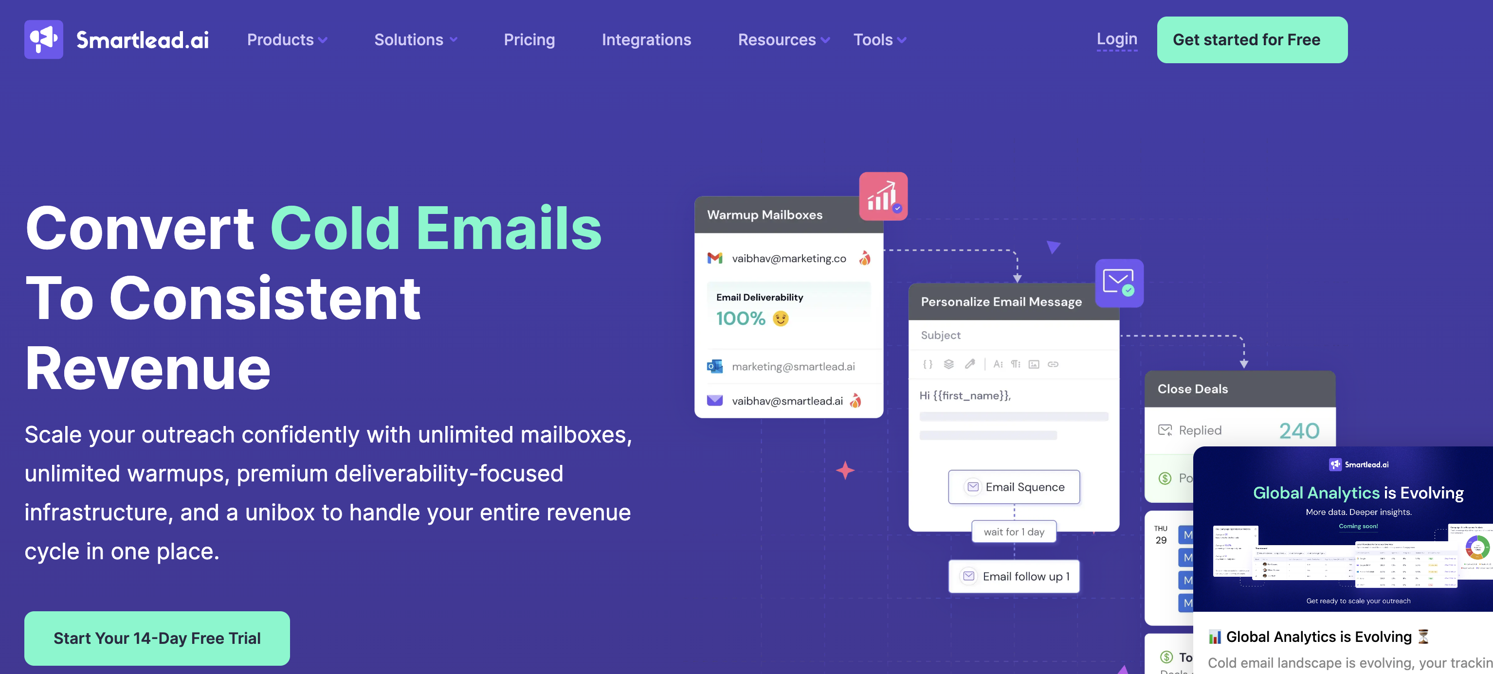 smartlead website screenshot