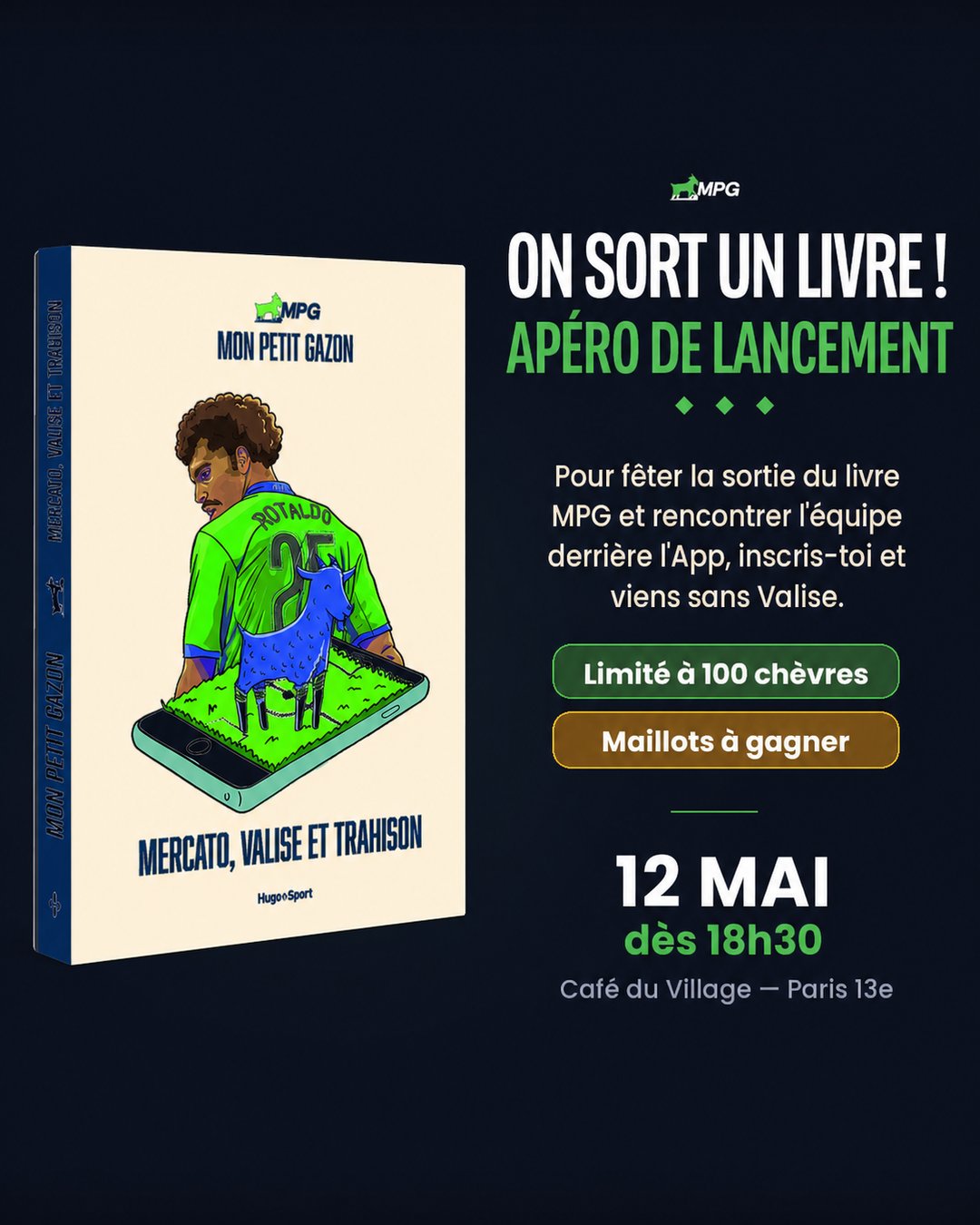 🔴 - Sortie du livre Mon Petit Gazon - Baptiste MANZINALI - 12/05/2026 - baptiste.manzinali@hugopublishing.fr