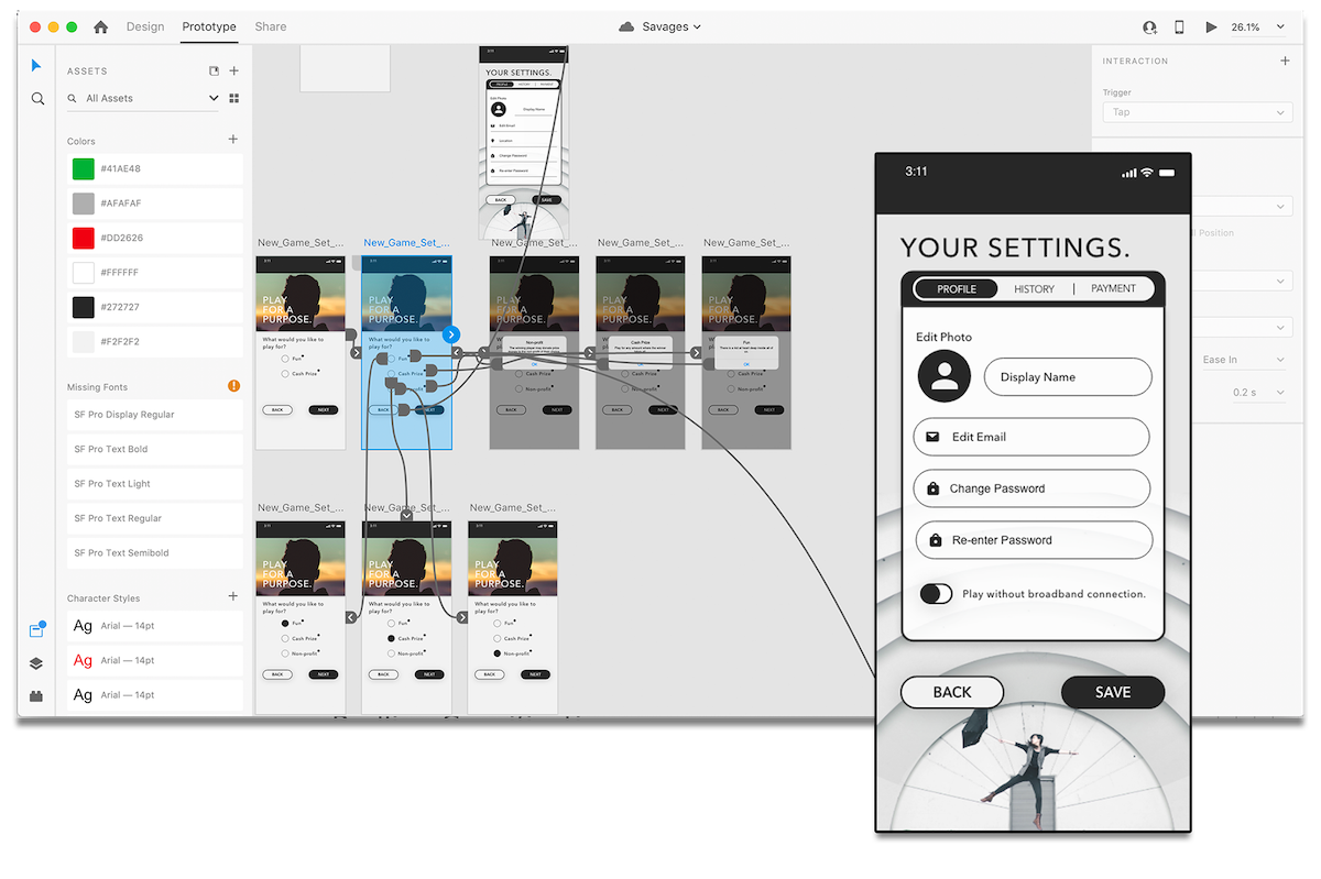 Hi-Fi prototype designed in Adobe XD.