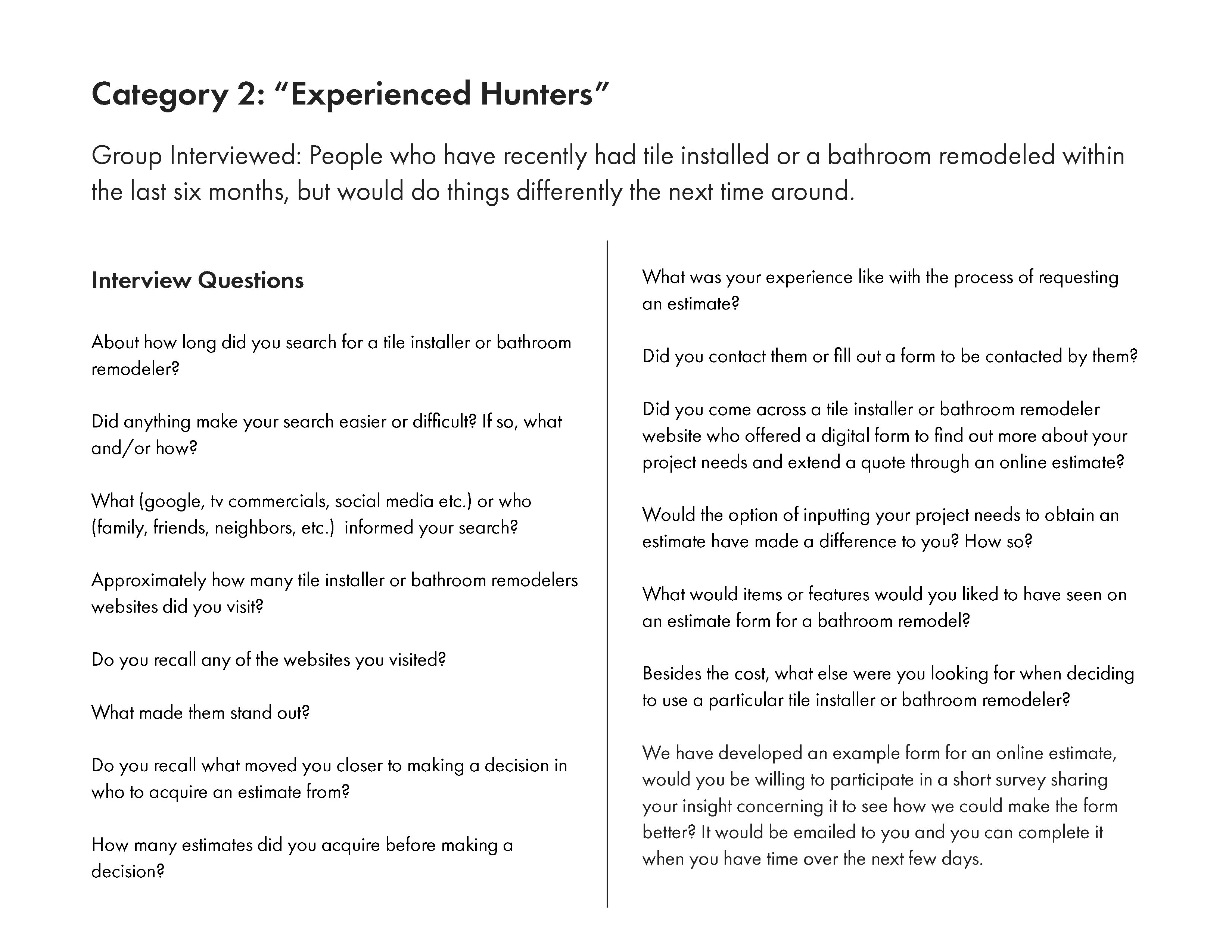Group Two Interview Questions