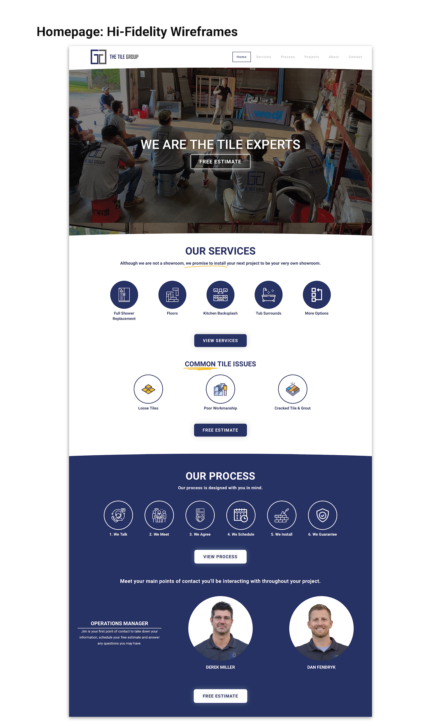 HomePage 1 of 2 Hi-Fi Wireframe