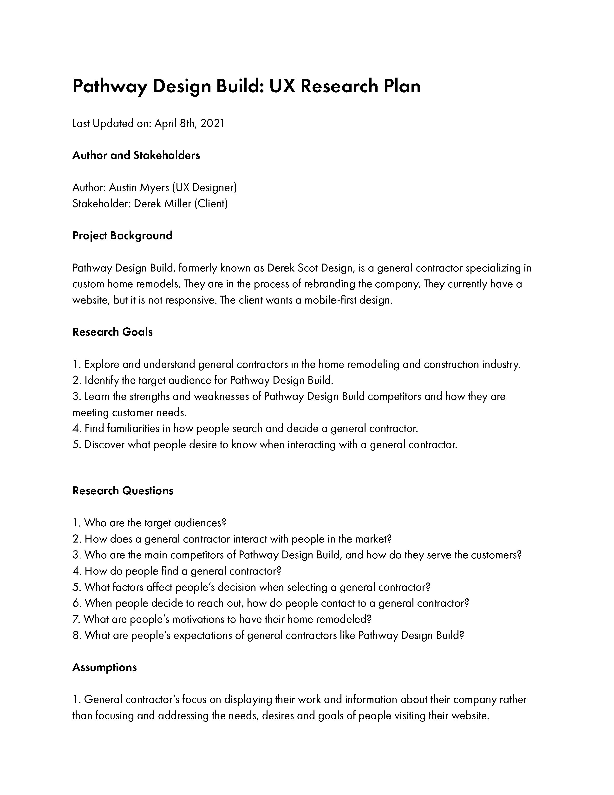 Research Plan page 1
