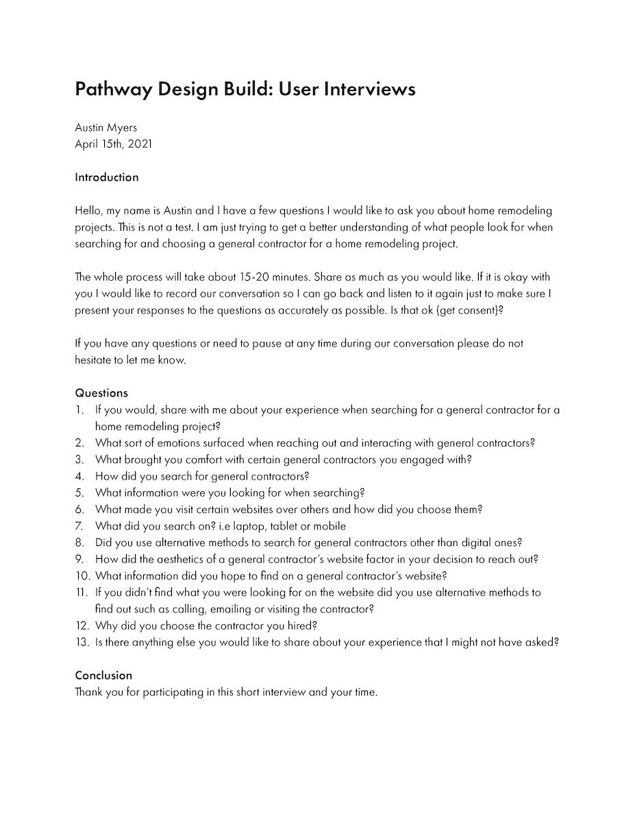 User Interview Questions