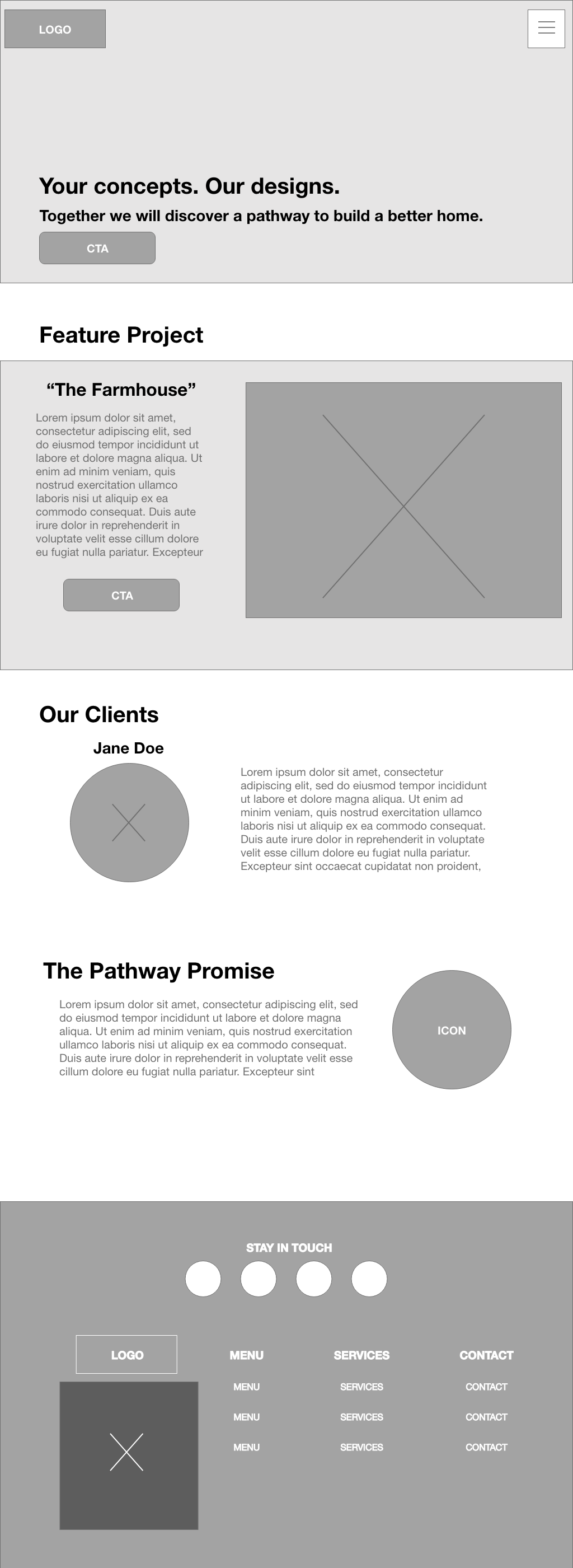 Mid-Fi Responsive Wireframe- Tablet