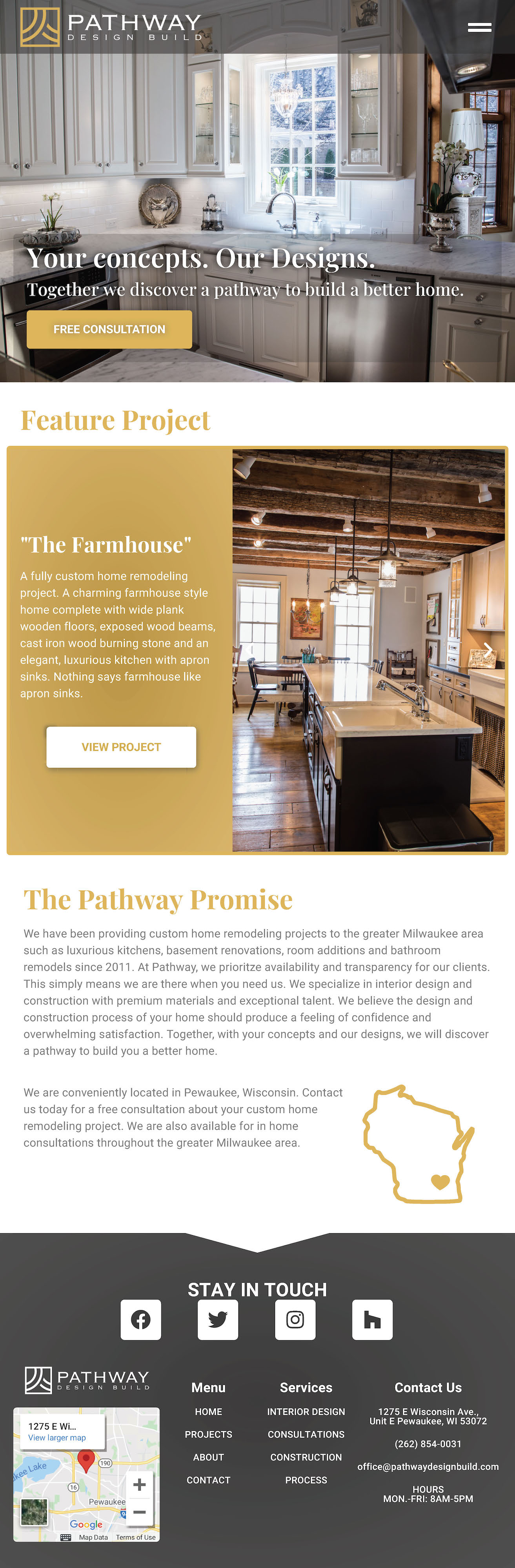 Pathway Design Build Homepage- Tablet