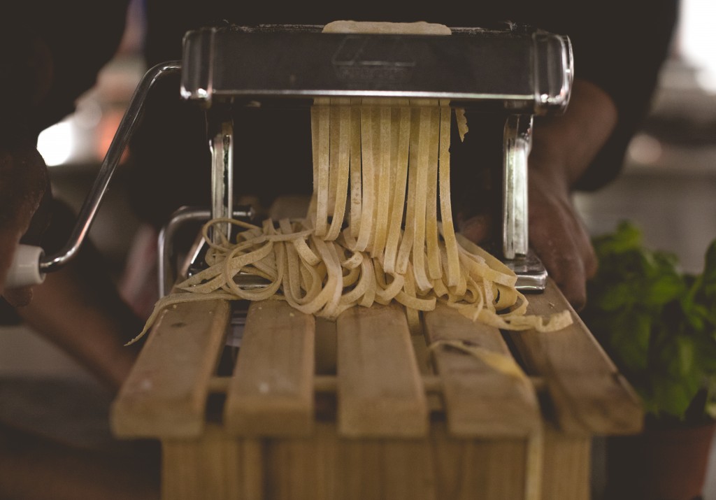 rolling pasta ribbons