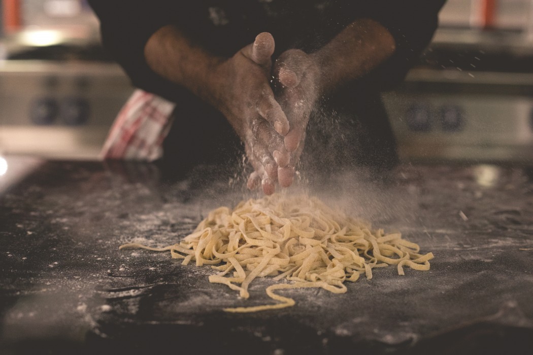 Dusting the dough