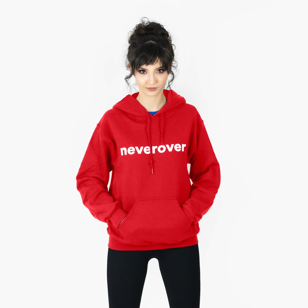 Neverover Fitness Hoodie, Women’s Fitness Pullover Long Sleeve Hoodie - Red