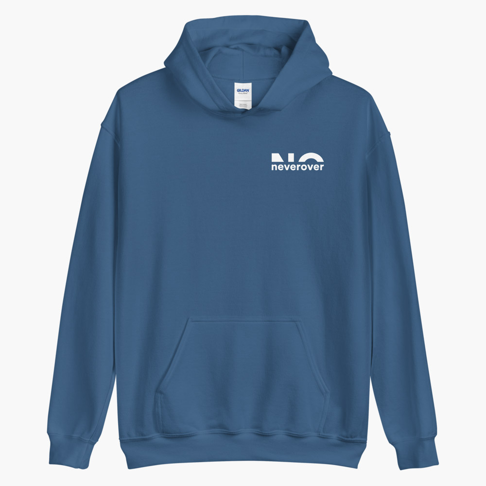 Neverover Athletic Hoodie, Men’s Long Sleeve Pullover Hoodie - Blue