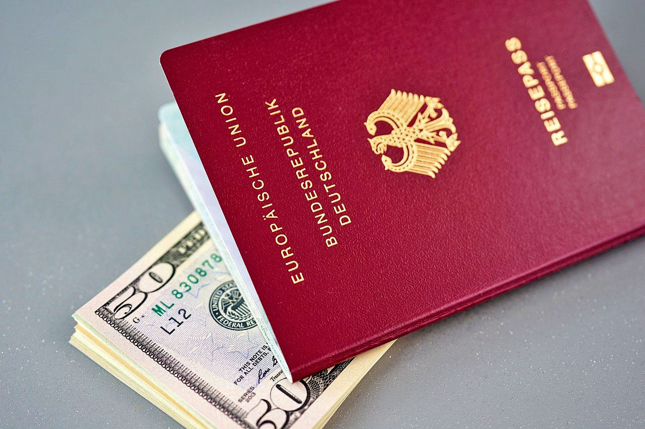 Imagem de um passaporte alemão