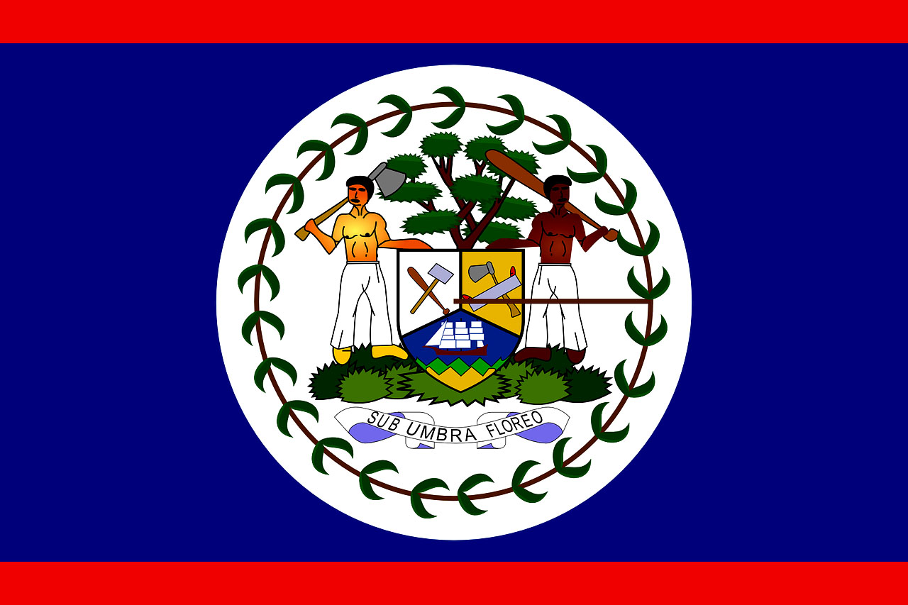 Imagem da Bandeira Nacional de Belize