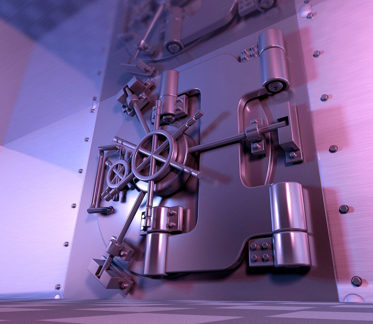 Imagem de uma porta-cofre de um grande banco