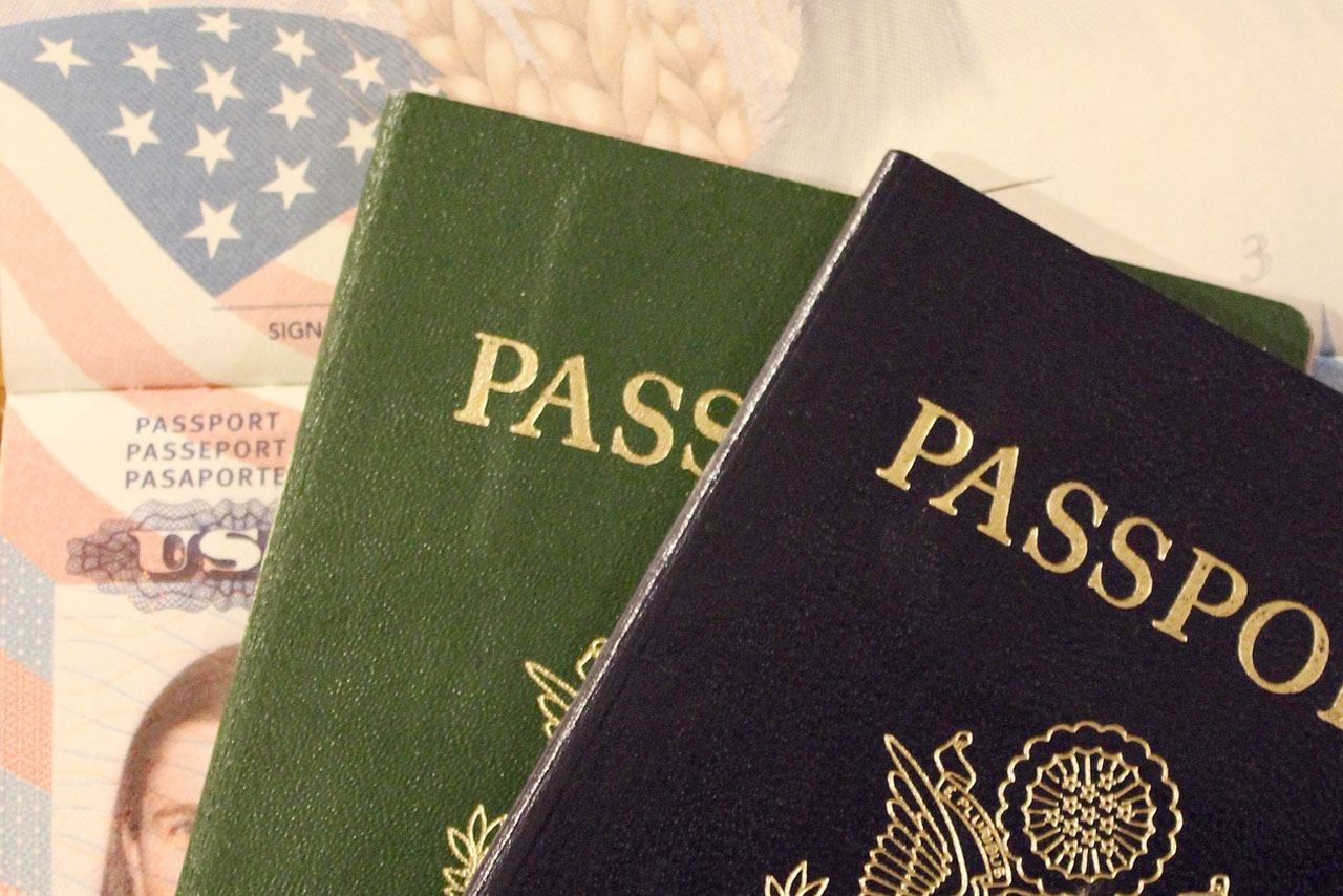 Imagem de passaporte e documentos americanos