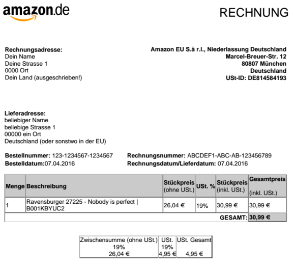 Uma imagem de uma fatura amazon contendo tabela, taxas e preço