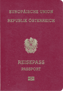 Imagem do passaporte da Áustria