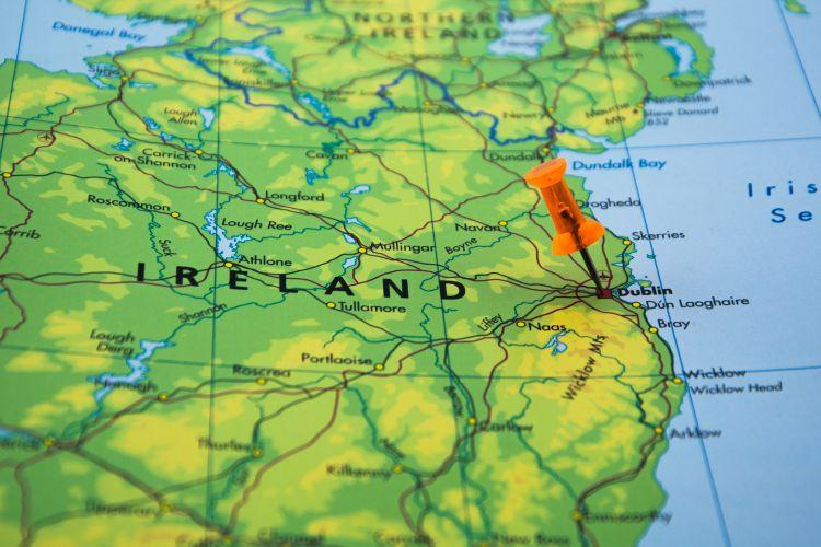 Imagem do mapa da Irlanda