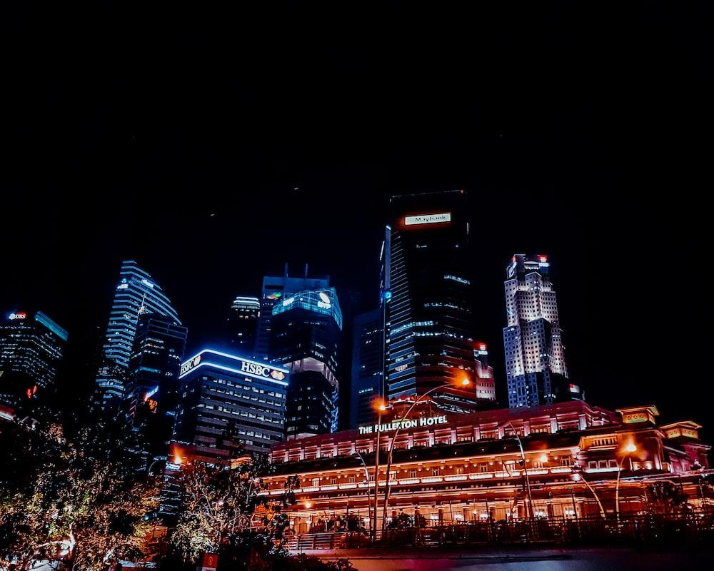 city buildings during night time