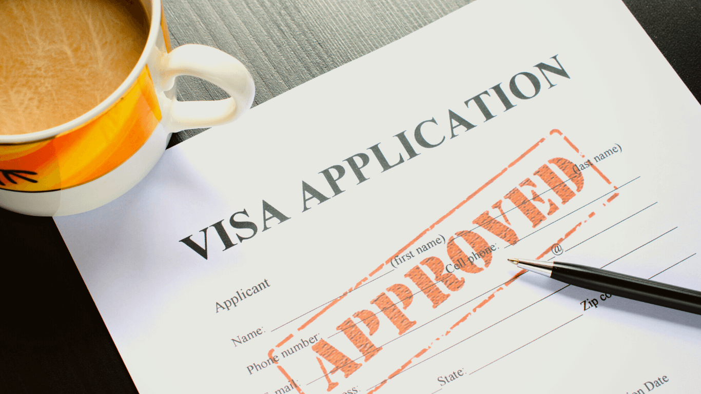 Papel de visa para aplicação com carimbo de aprovado