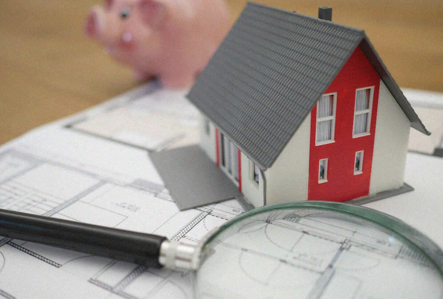 maquete em cima de planta baixa