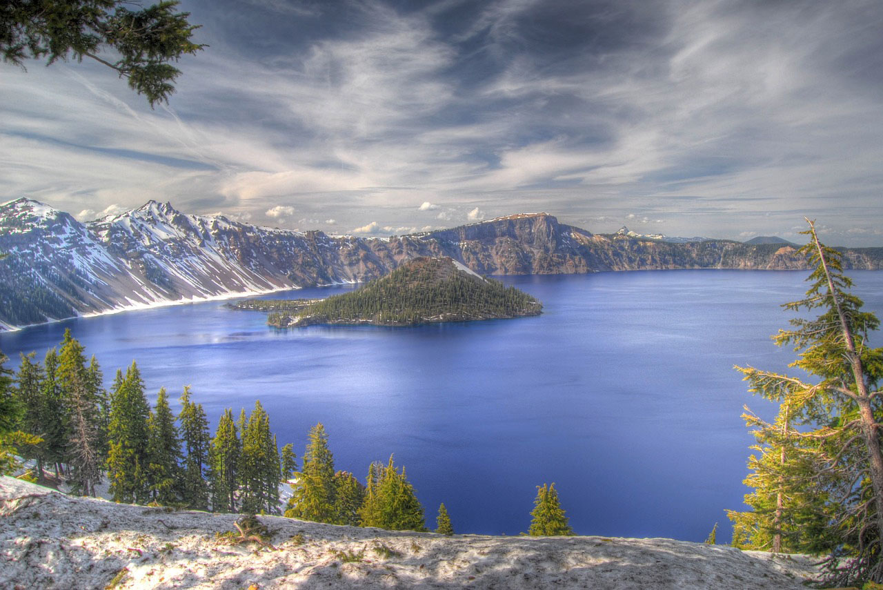 Imagem do lago Crater, lago no Oregon