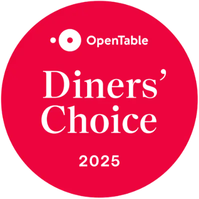 Red circle with the text Diner's Choice on it.